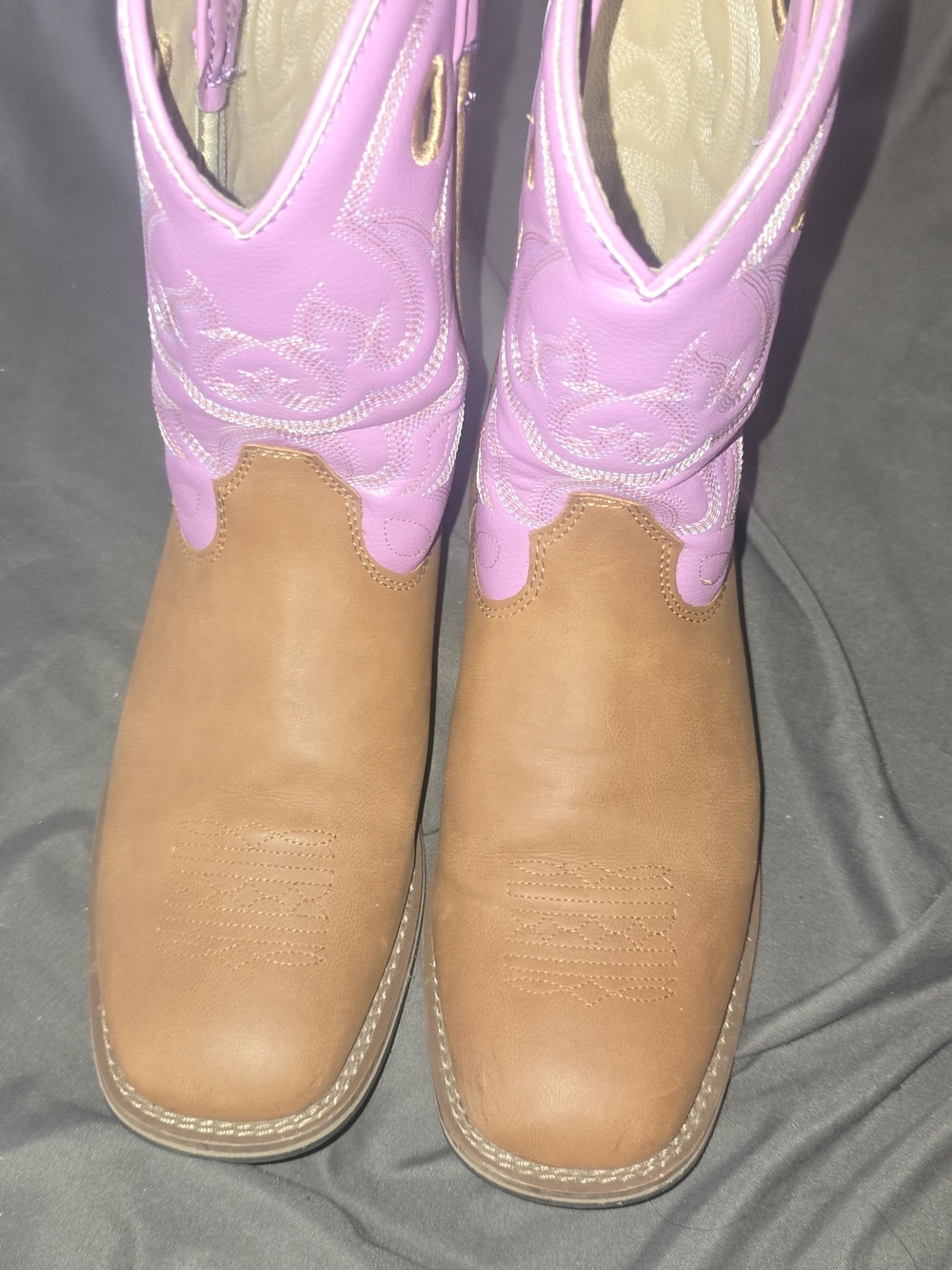 Pink & Tan Western Cowboy Boots Size 5 - Picture 3 of 5